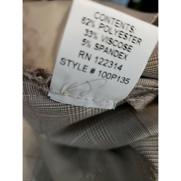 Peace of Cloth womens Beige check Career Dress Ankle Pants Women's Size 16 NWT - Picture 9 of 11
